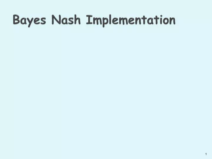 bayes nash implementation