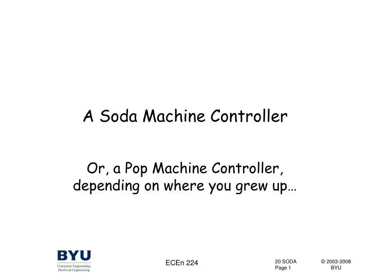 a soda machine controller