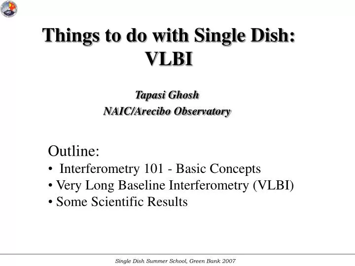 things to do with single dish vlbi