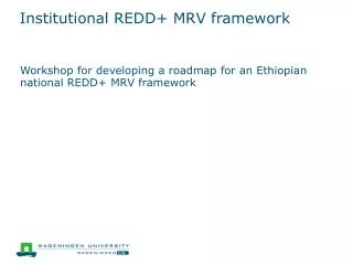 Institutional REDD+ MRV framework