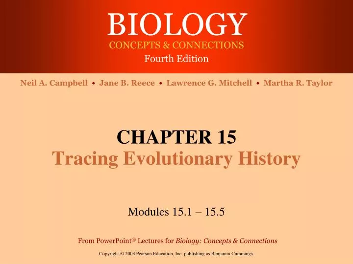 chapter 15 tracing evolutionary history