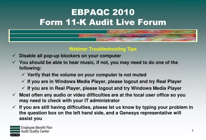 ebpaqc 2010 form 11 k audit live forum