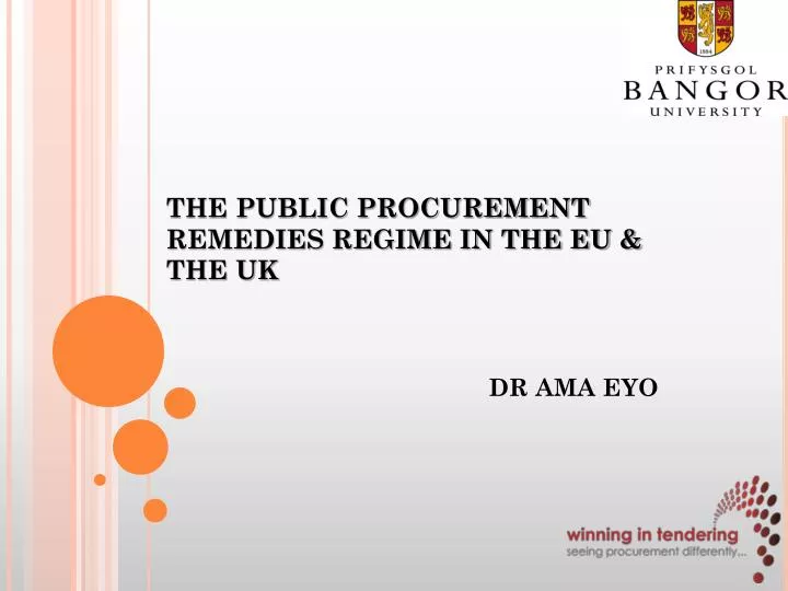 the public procurement remedies regime in the eu the uk