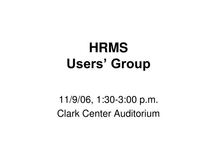 hrms users group
