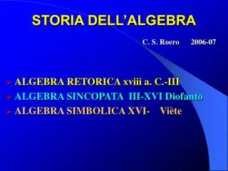 storia dell algebra