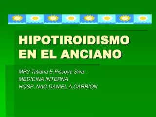 hipotiroidismo en el anciano