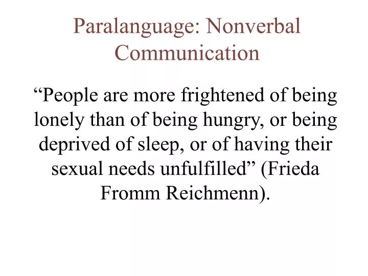 paralanguage nonverbal communication