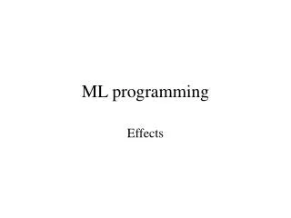 ML programming
