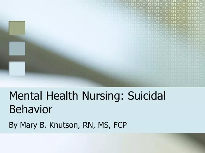 mental health nursing suicidal behavior