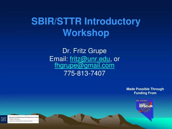 sbir sttr introductory workshop