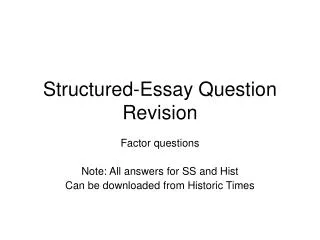 Structured-Essay Question Revision
