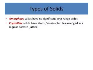 Types of Solids