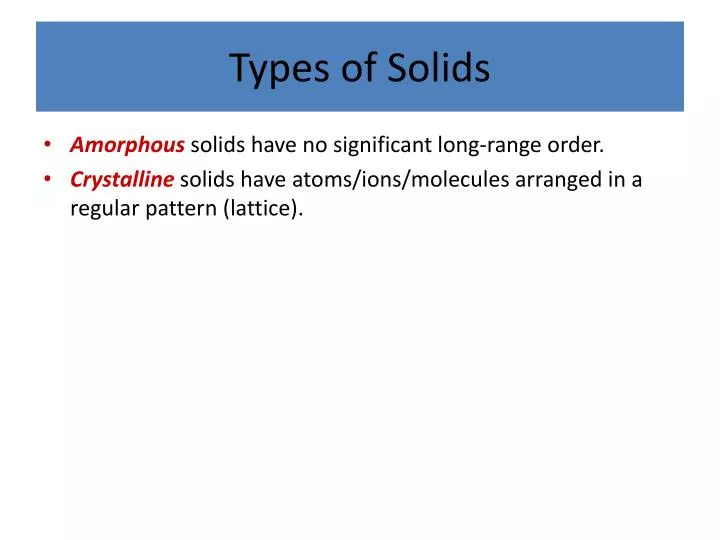 types of solids