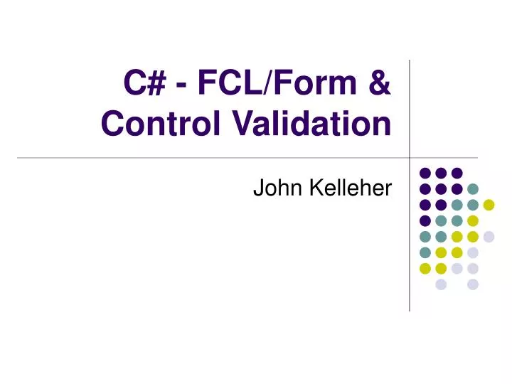 c fcl form control validation