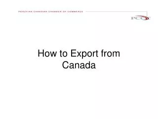 How to Export from Canada