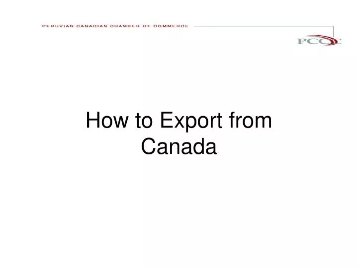 how to export from canada