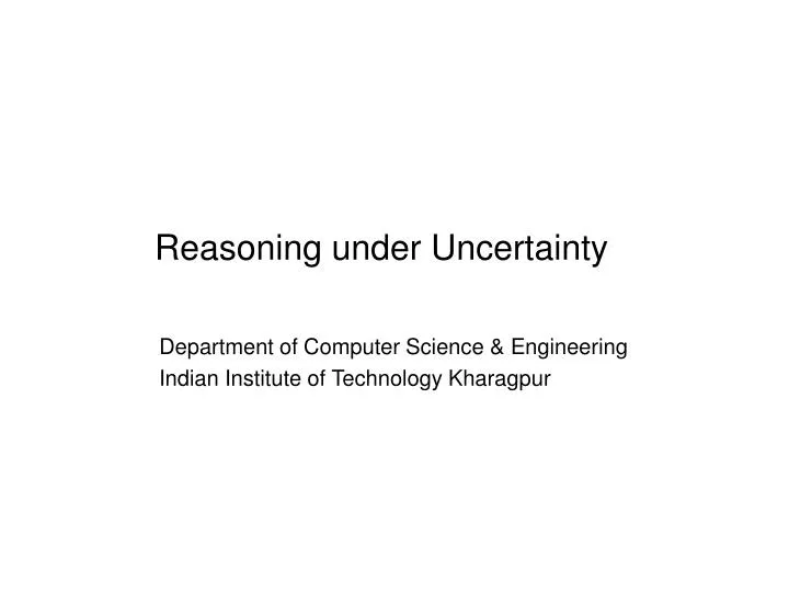 reasoning under uncertainty