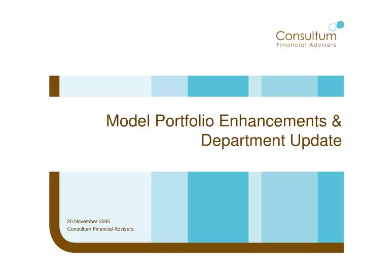 model portfolio enhancements department update
