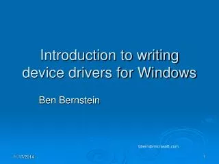 Introduction to writing device drivers for Windows