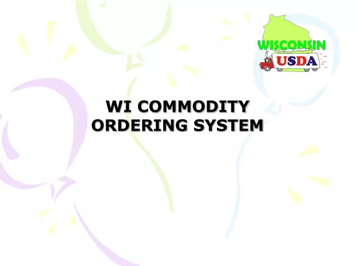 wi commodity ordering system