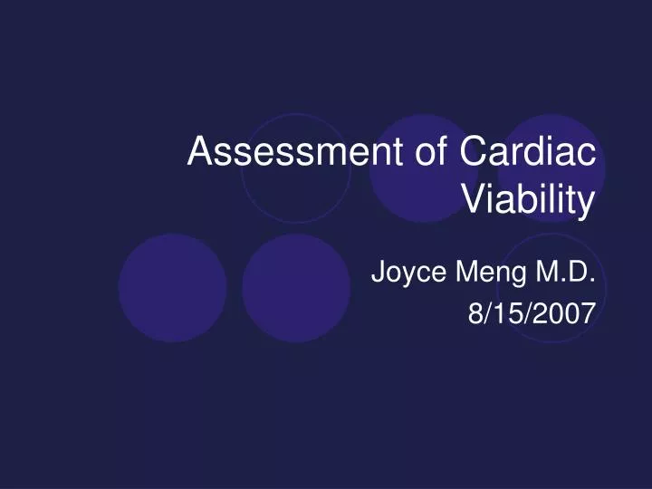 assessment of cardiac viability