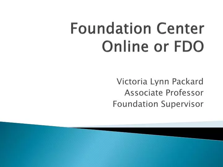foundation center online or fdo