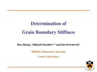 Determination of Grain Boundary Stiffness