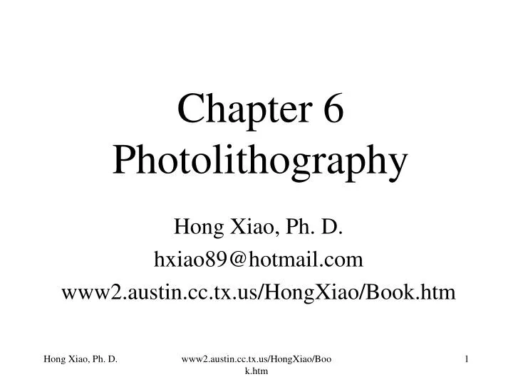 chapter 6 photolithography