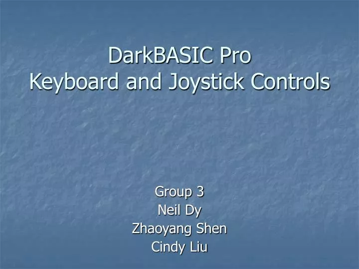 darkbasic pro keyboard and joystick controls