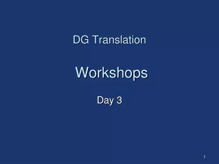 dg translation workshops
