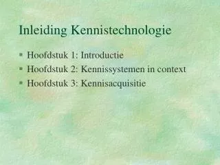 inleiding kennistechnologie