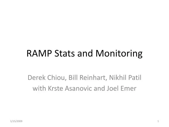 ramp stats and monitoring