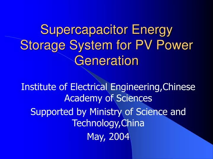 supercapacitor energy storage system for pv power generation