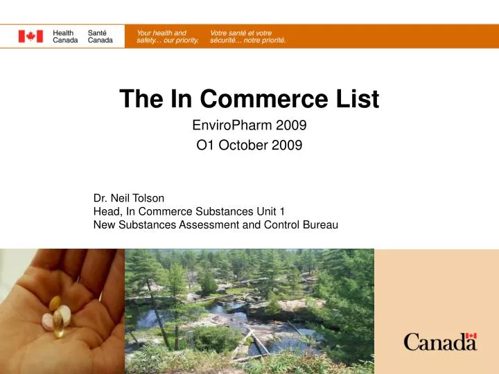 dr neil tolson head in commerce substances unit 1 new substances assessment and control bureau