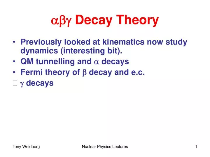 abg decay theory