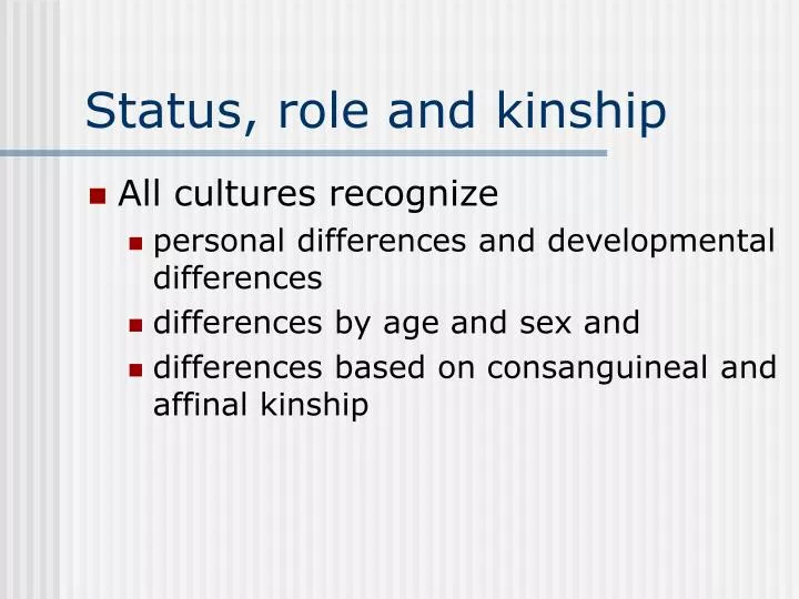 status role and kinship