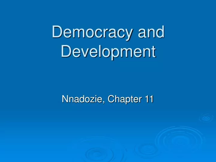 democracy and development