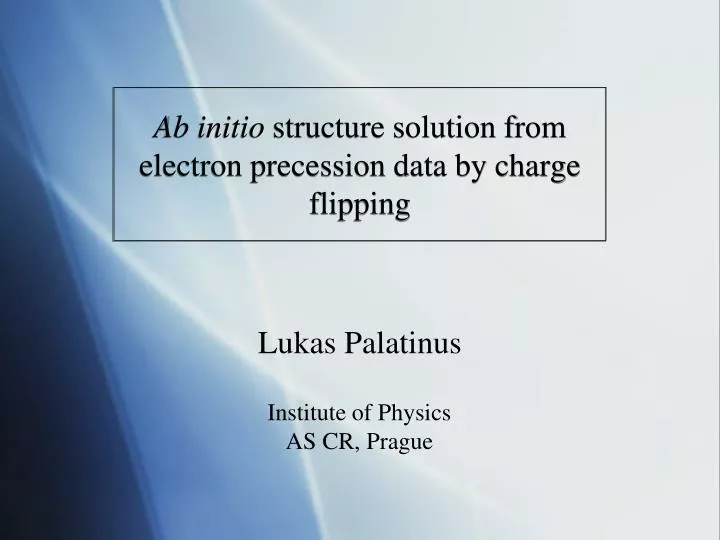 ab initio structure solution from electron precession data by charge flipping