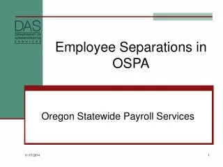 Employee Separations in OSPA