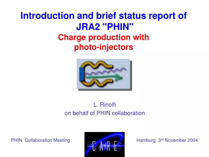 introduction and brief status report of jra2 phin charge production with photo injectors