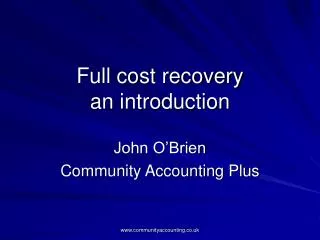 Full cost recovery an introduction