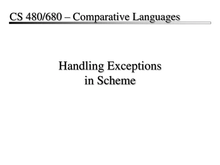 handling exceptions in scheme