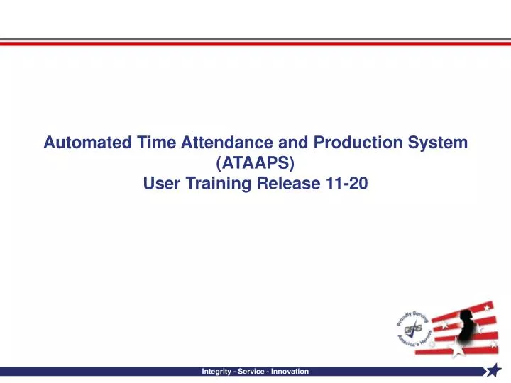 automated time attendance and production system ataaps user training release 11 20
