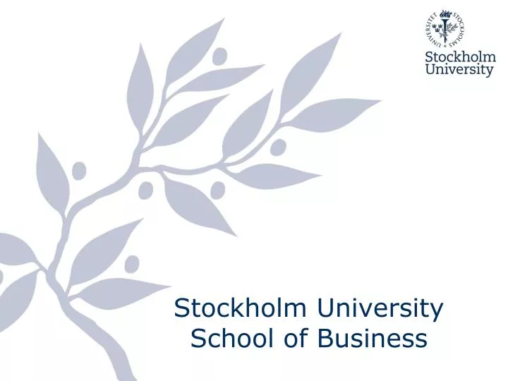 stockholm university school of business