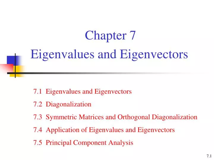 chapter 7 eigenvalues and eigenvectors