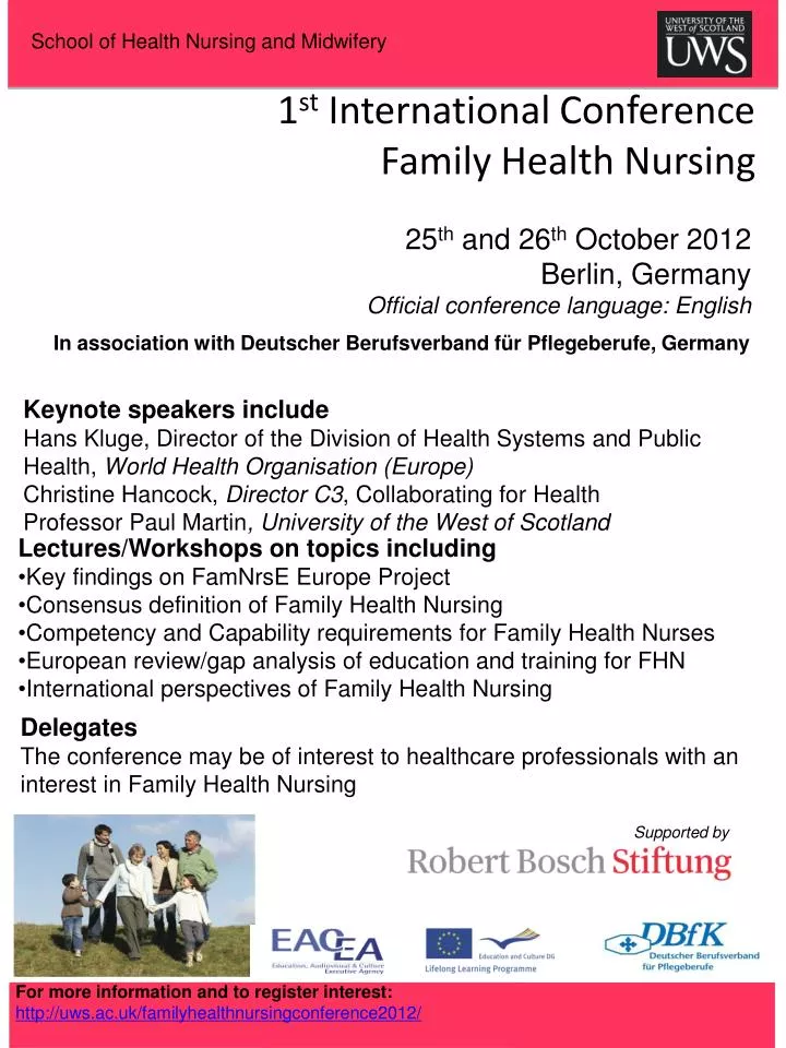 1 st international conference family health nursing