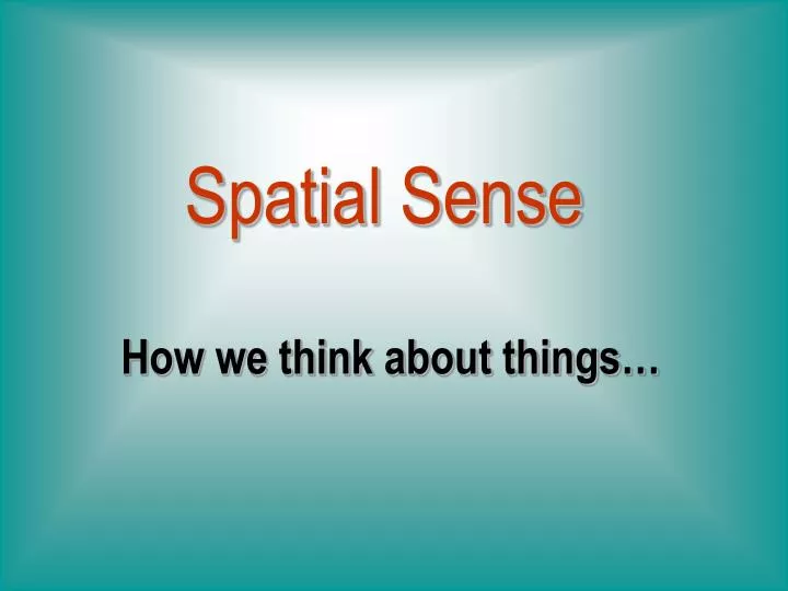spatial sense
