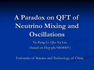 A Paradox on QFT of Neutrino Mixing and Oscillations