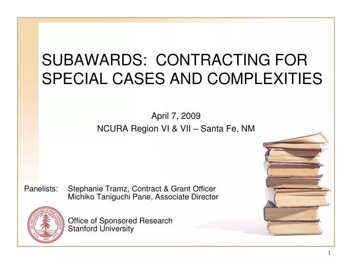 subawards contracting for special cases and complexities