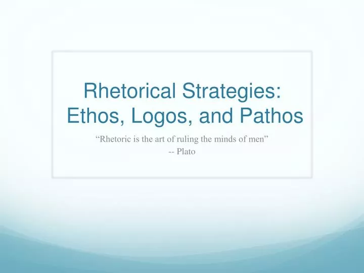 rhetorical strategies ethos logos and pathos